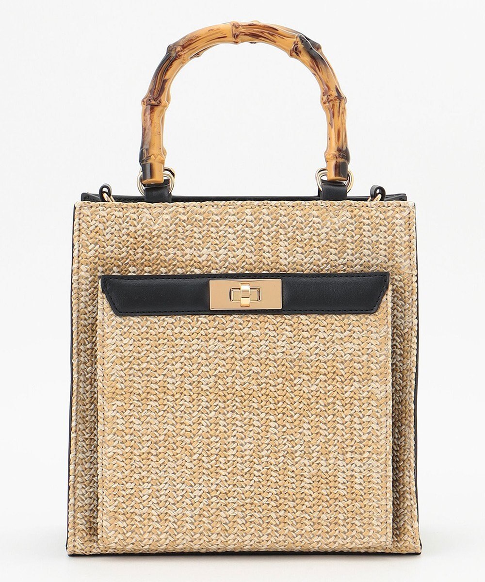 ANY SIS 【美人百花7月号掲載】2WAYバンブーライクハンドルミディ トートバッグ 