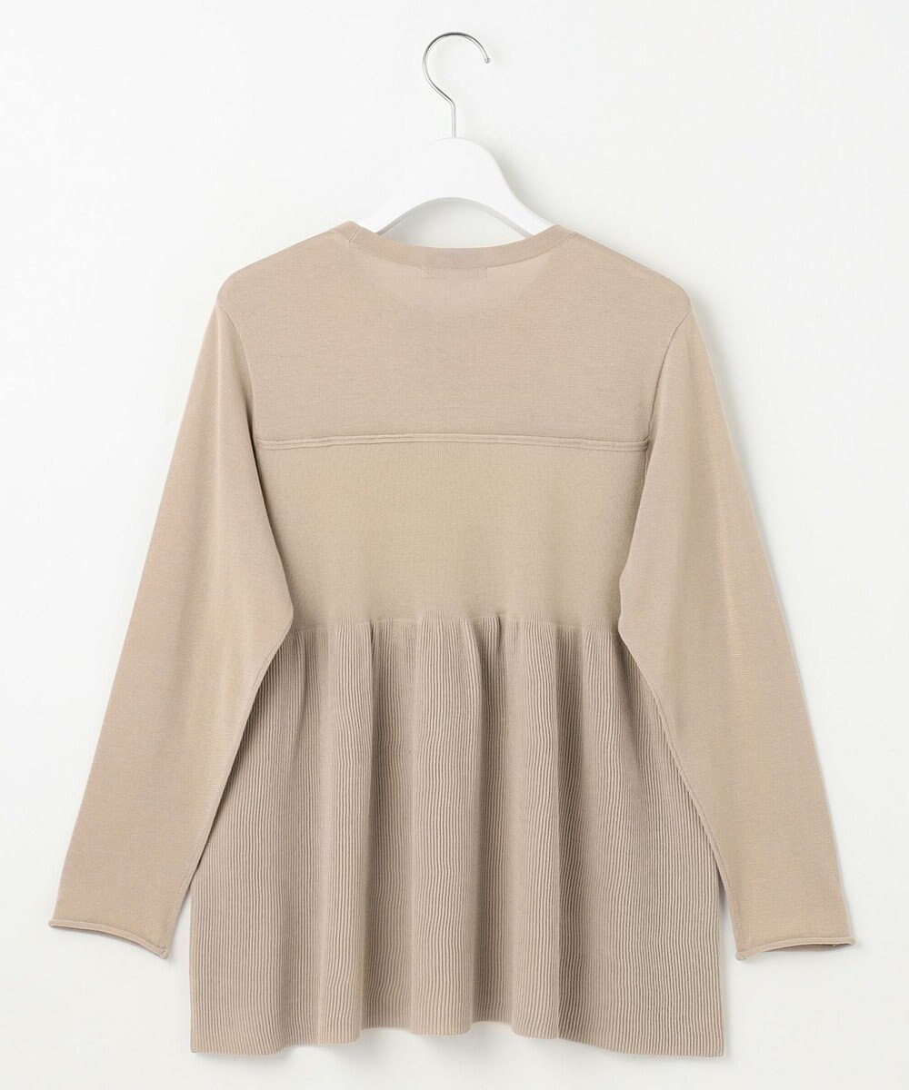 自由区 【洗える】ドライコットンハイゲージペプラム ニット 