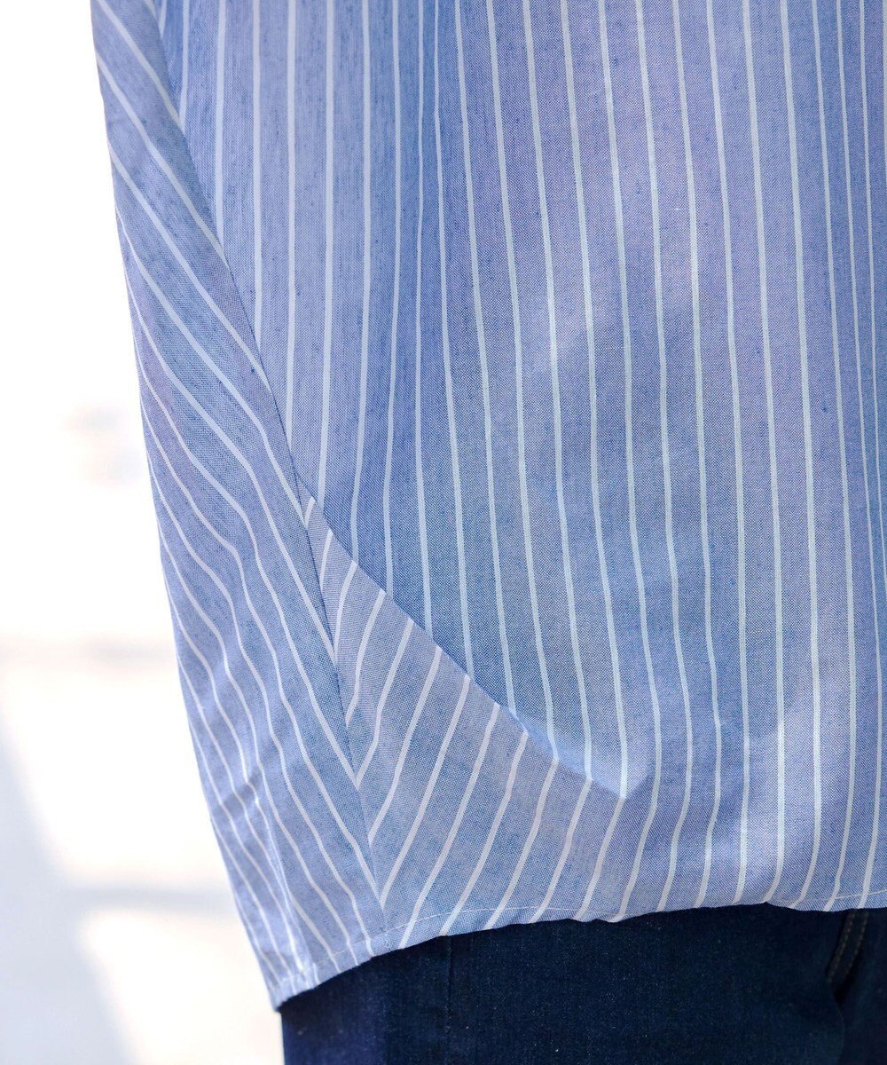 Tiaclasse 【洗える】 リネンミックススキッパーシャツ 