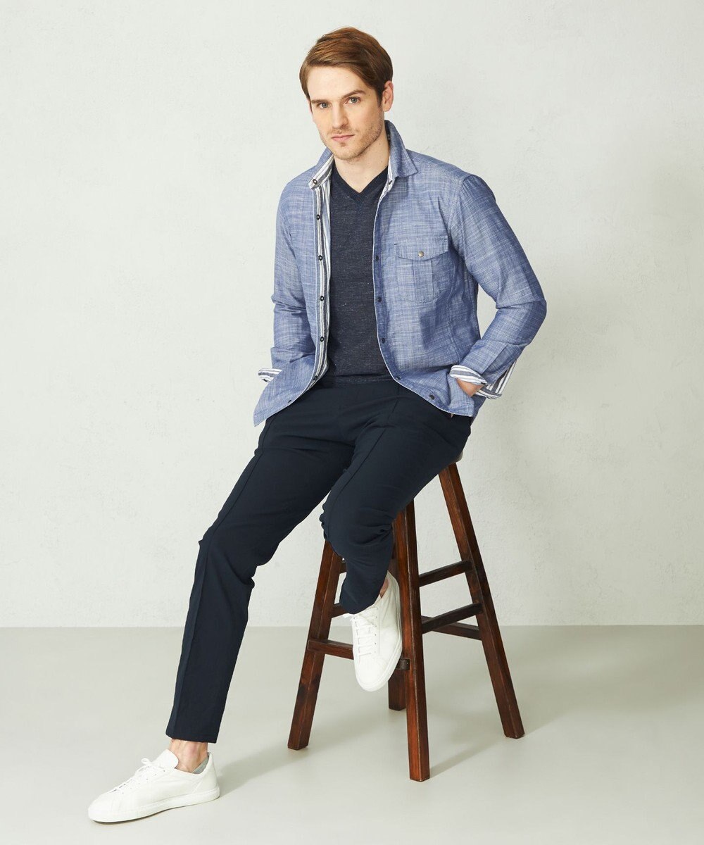 JOSEPH ABBOUD 【人気！1枚で2通りの着こなし】定番 リバーシブルシャツ 