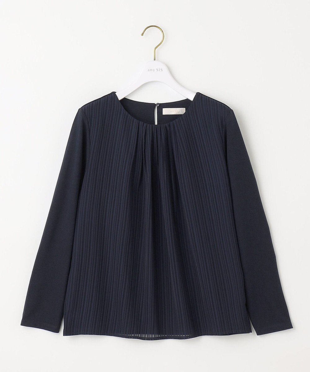 ANY SIS L 【吸水速乾・UVケア】コンフォートジャージー シフォンコンビ カットソー 