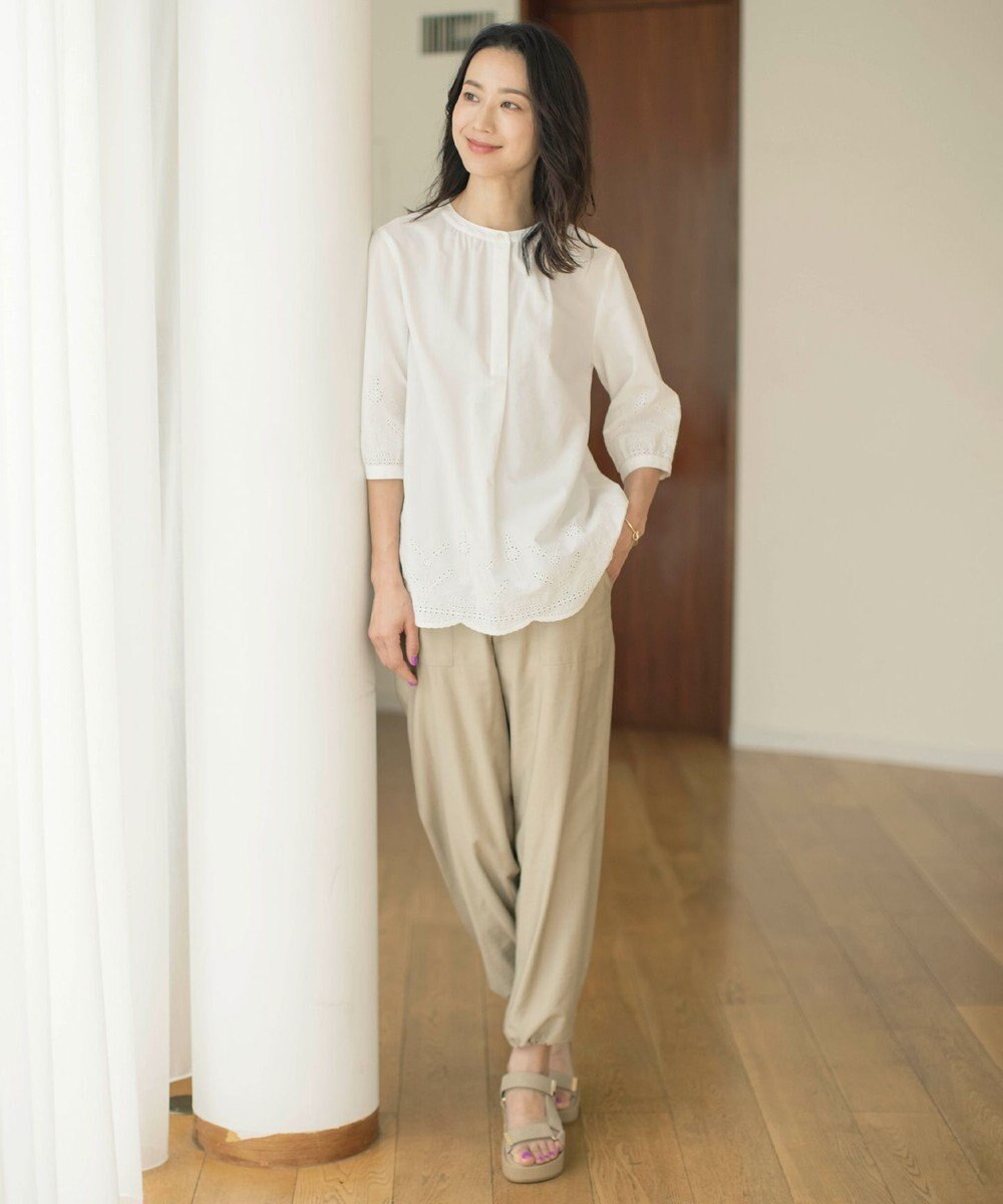 J.PRESS LADIES 【WEB限定カラーあり・洗える】セルロース刺繍 ブラウス 