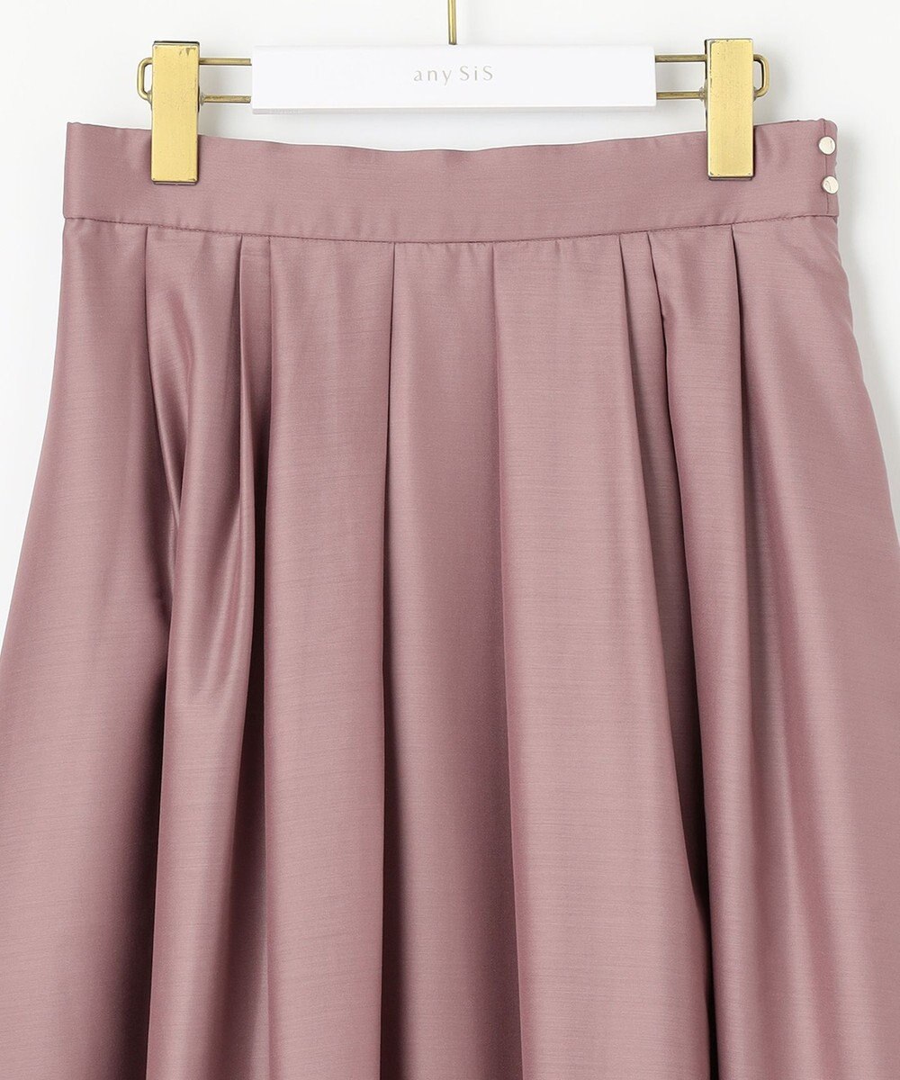 ANY SIS 【洗える】シアーチンツタック スカート 