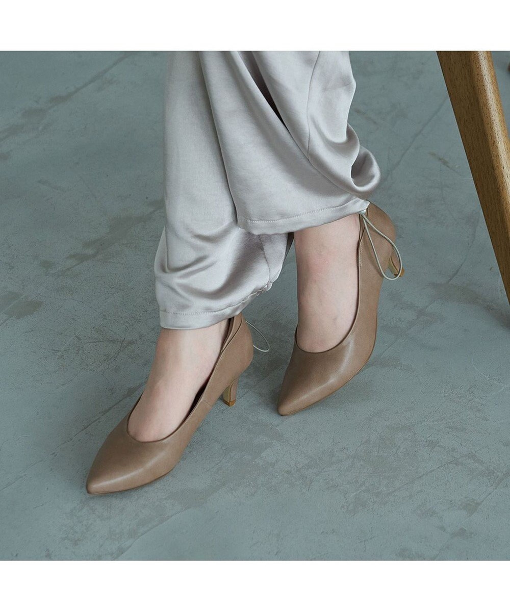 MODE ET JACOMO <carino>【レイン対応】ポインテッドトゥ パッド付きヒールパンプス 