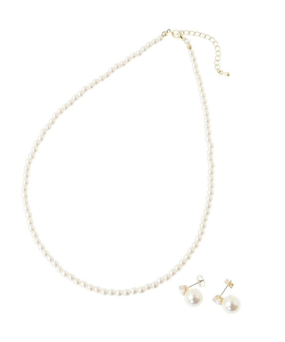 Green Parks ・ＨＡＬＦ　ＴＩＭＥ　ピアス・パールネックレスセット 