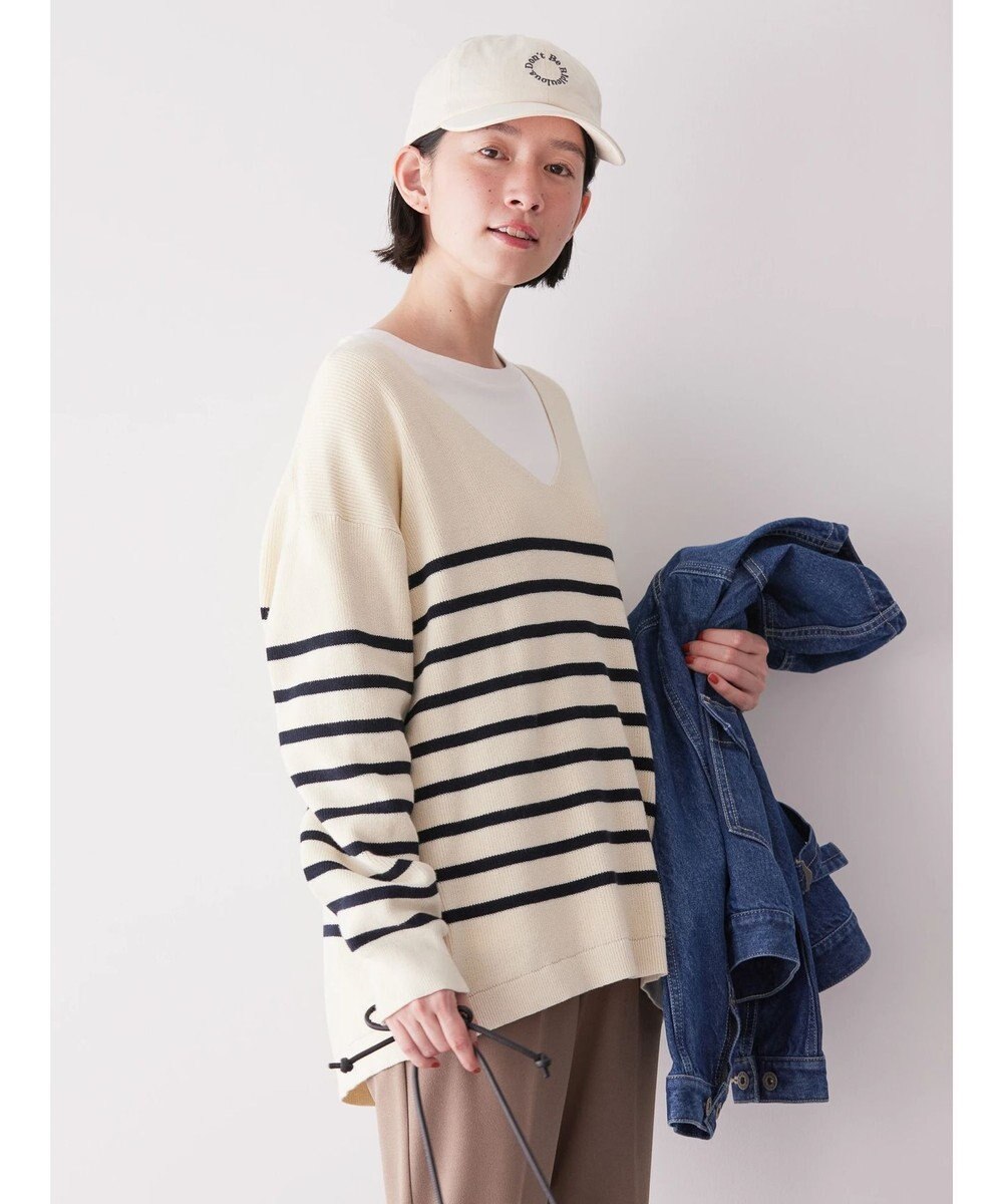 AMERICAN HOLIC Ｖネック片畦ニットプルオーバー 