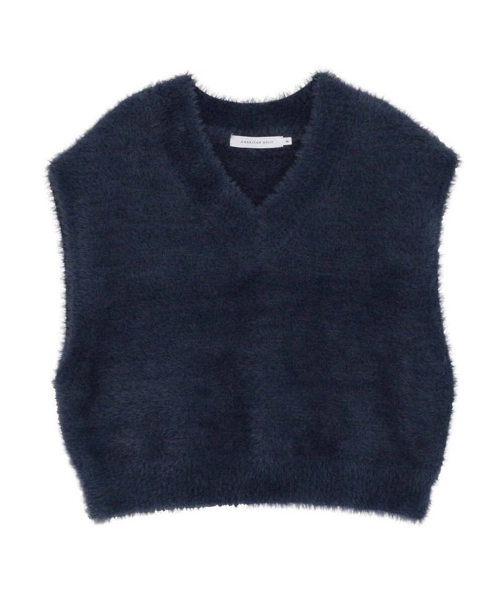 AMERICAN HOLIC 【選べる丈】シャギーニットベスト 