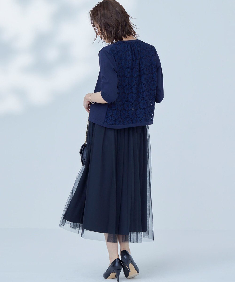 組曲 【2SET・WEB限定】フラワーレース5分袖ツイン ニット 