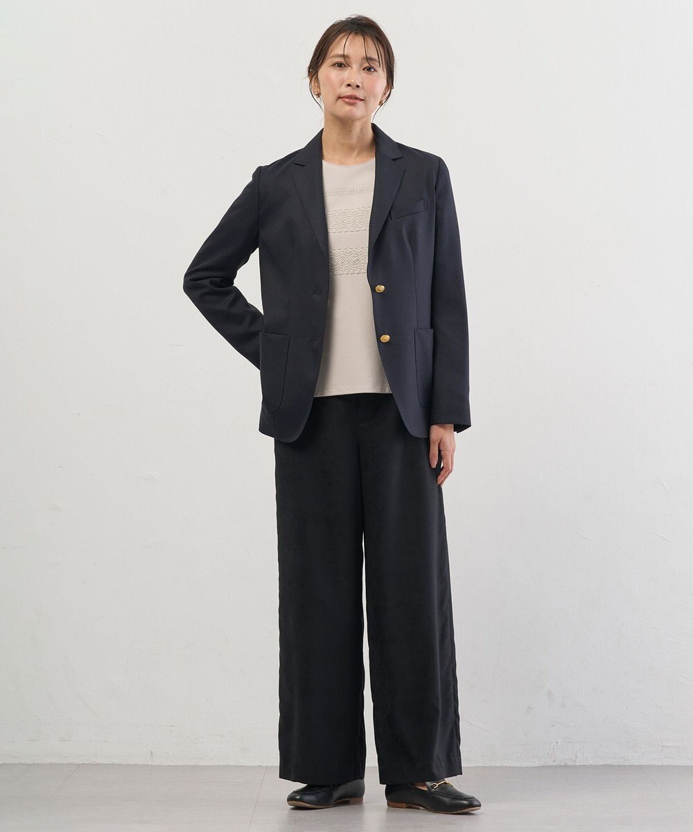 J.PRESS LADIES L マイクロライトスエード ワイド パンツ 