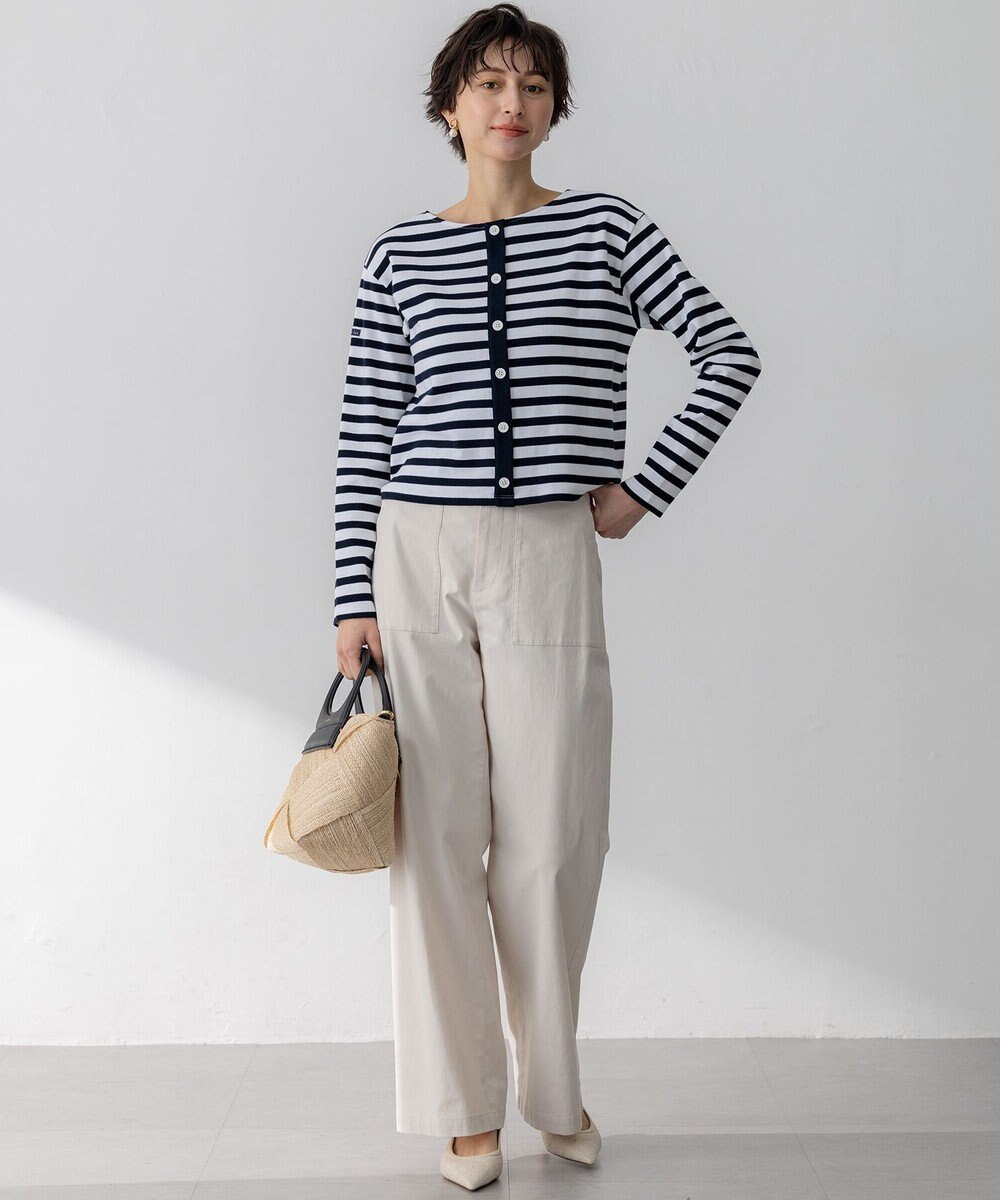 23区 【CanCam４月号掲載/洗える】Armor-lux スムース バックボタン ボーダー カットソー 