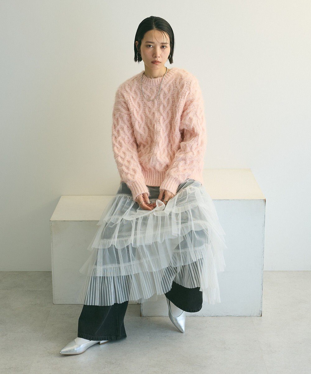 Green Parks armonia．シャギーケーブルニット 