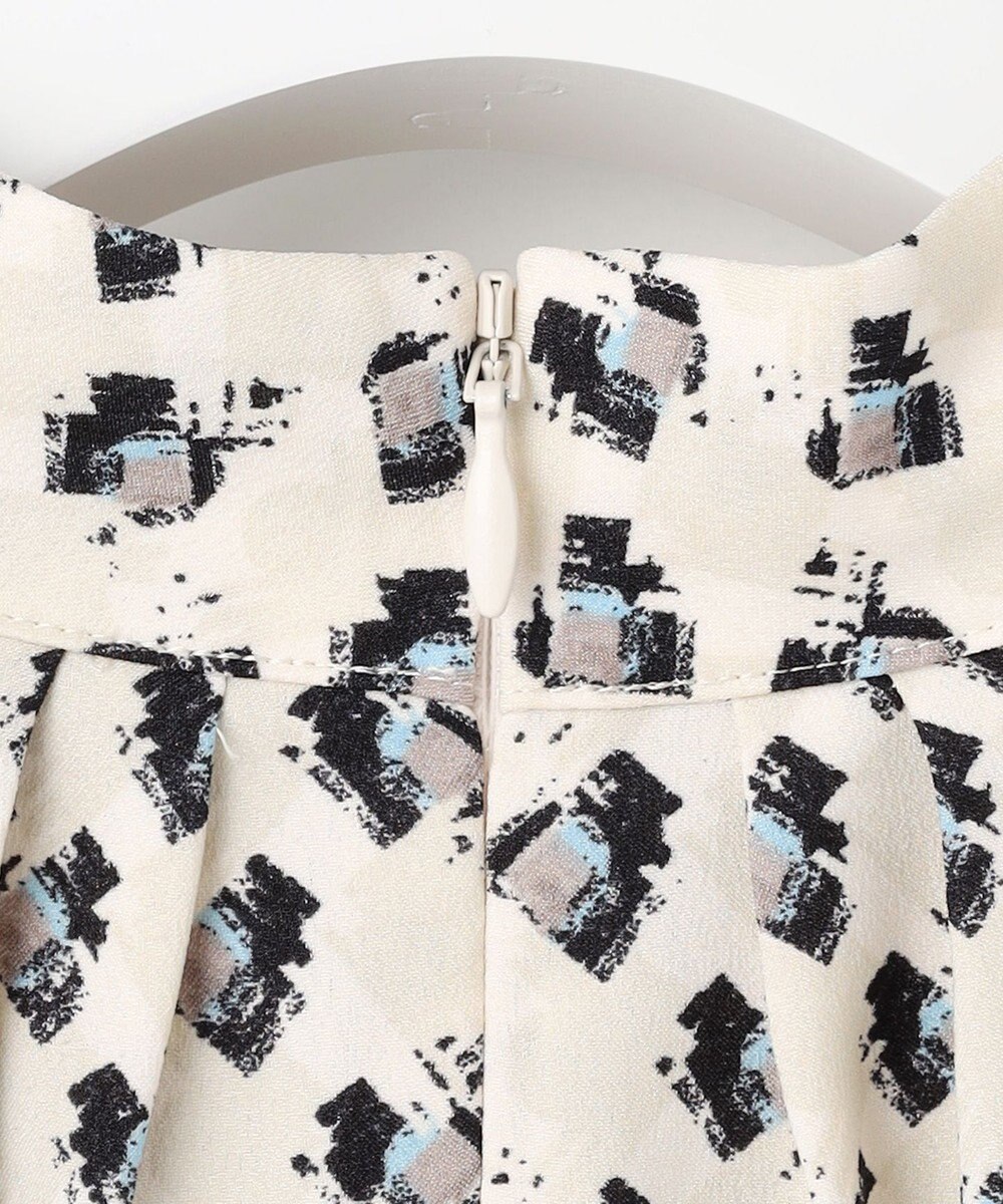 23区 L モダンアートプリントギャザーブラウス 