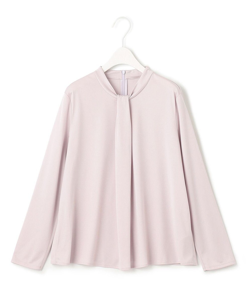 ICB L 【洗える】トリアセサテンスムース ボウタイ風プルオーバー 