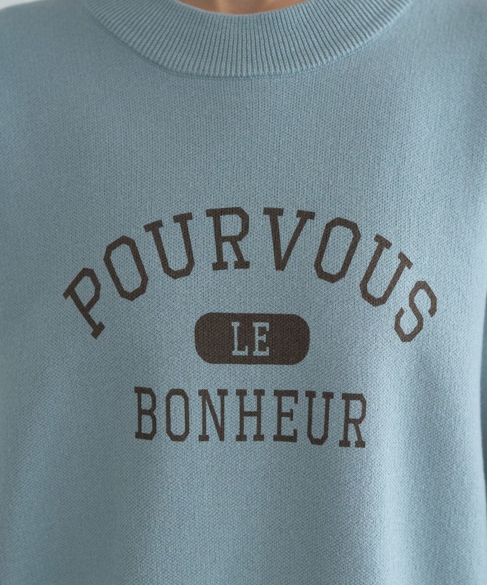 earth music&ecology 【洗濯機洗い可】スウェットライクロゴニットプルオーバー 