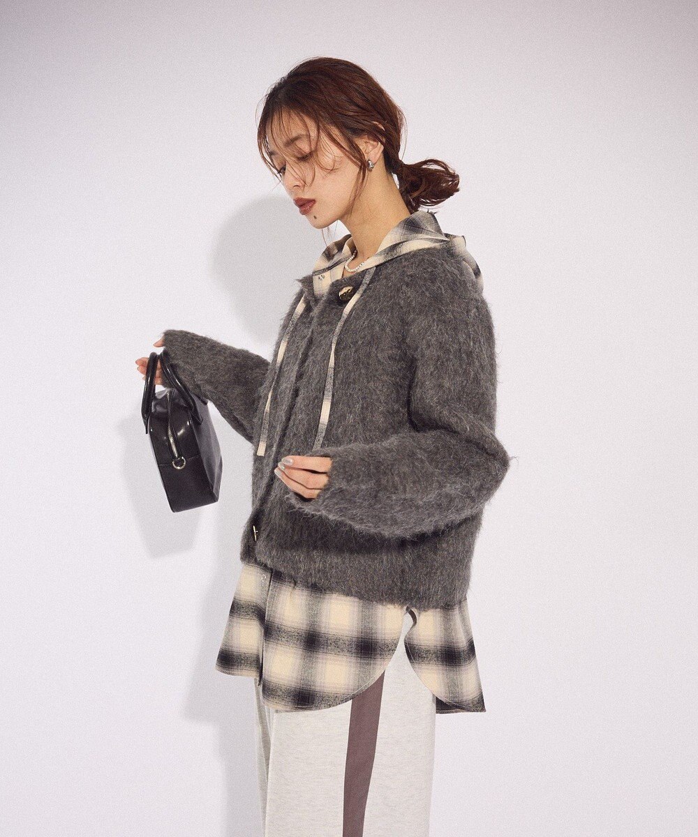 Green Parks 起毛シャギーカーディガン 