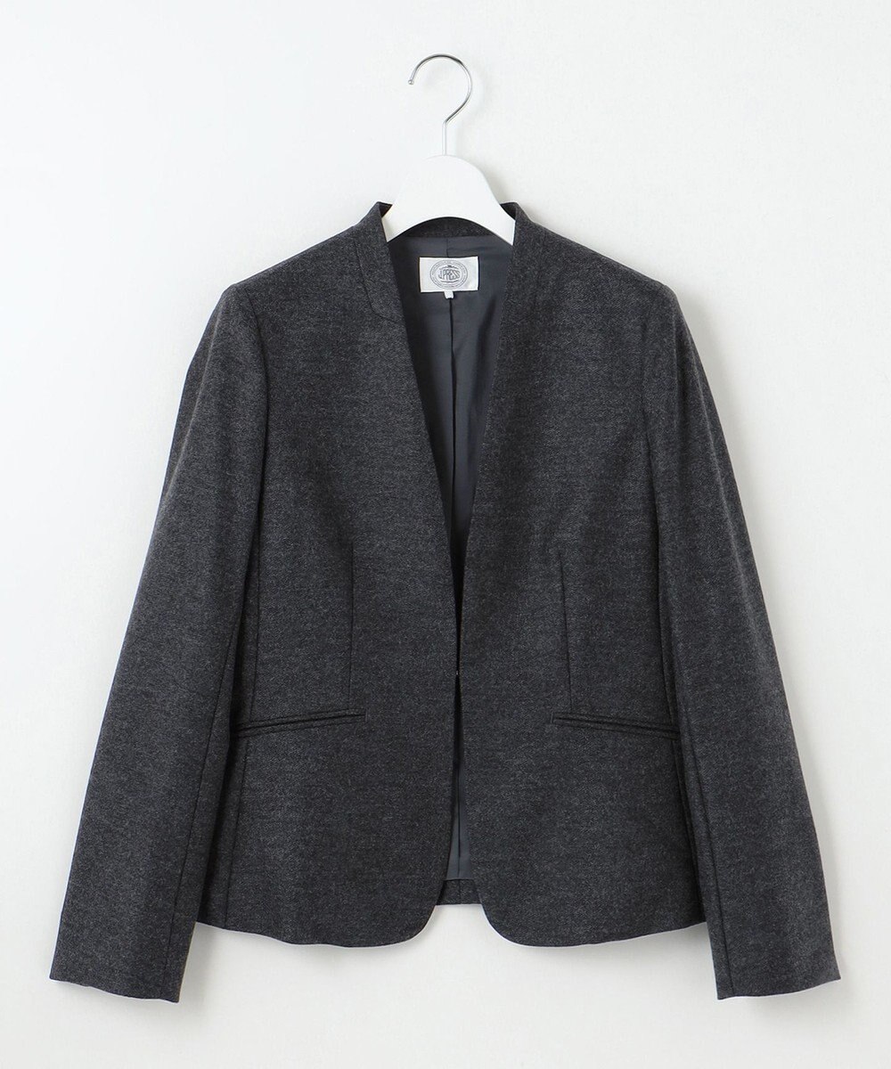 J.PRESS LADIES 【セットアップ対応】コンパクトジャージー ノーカラー ジャケット 