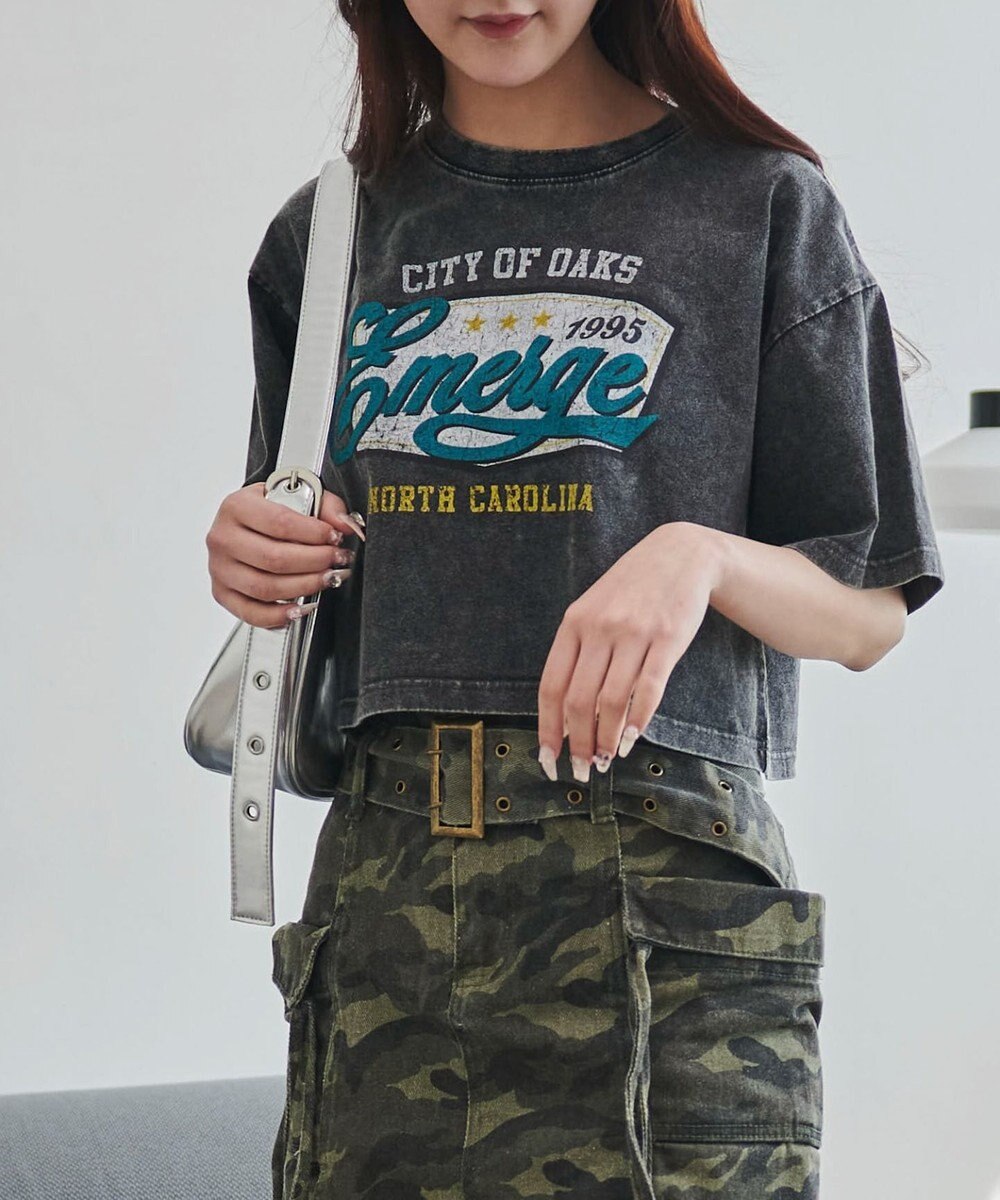 WEGO ヴィンテージウォッシュグラフィックショートT 