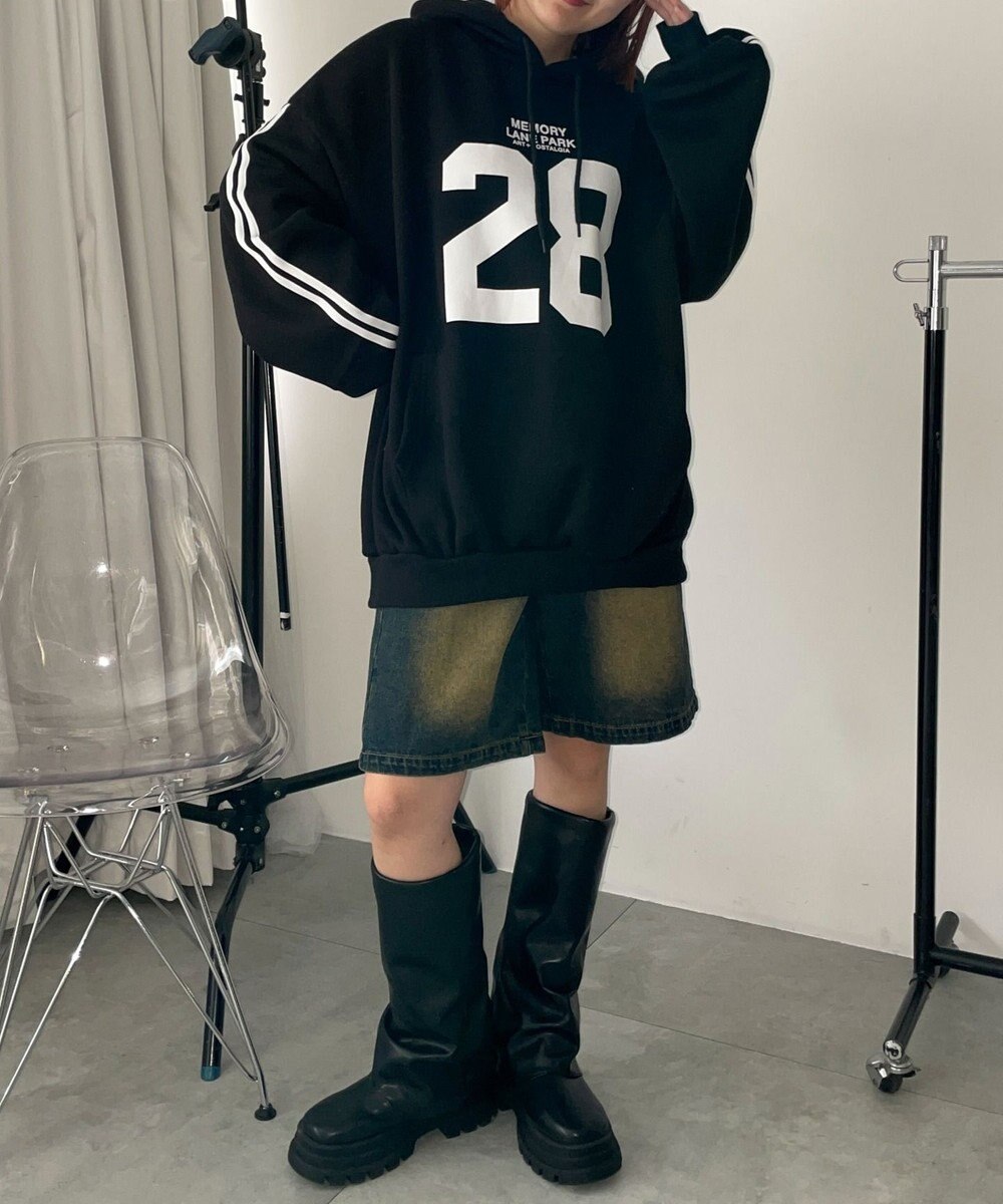 WEGO サイドラインナンバリングパーカー 