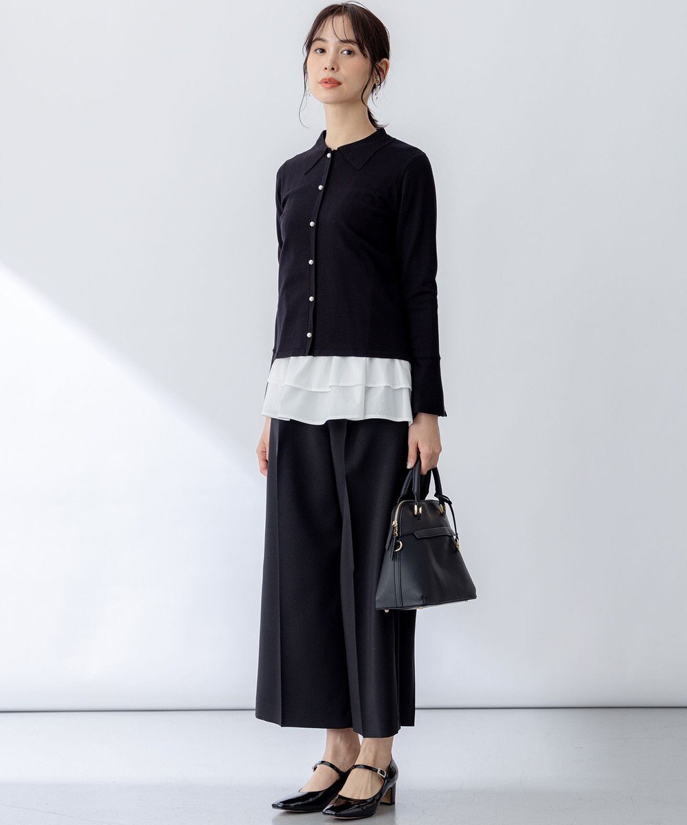 組曲 L フレアスリーブニットポロ 