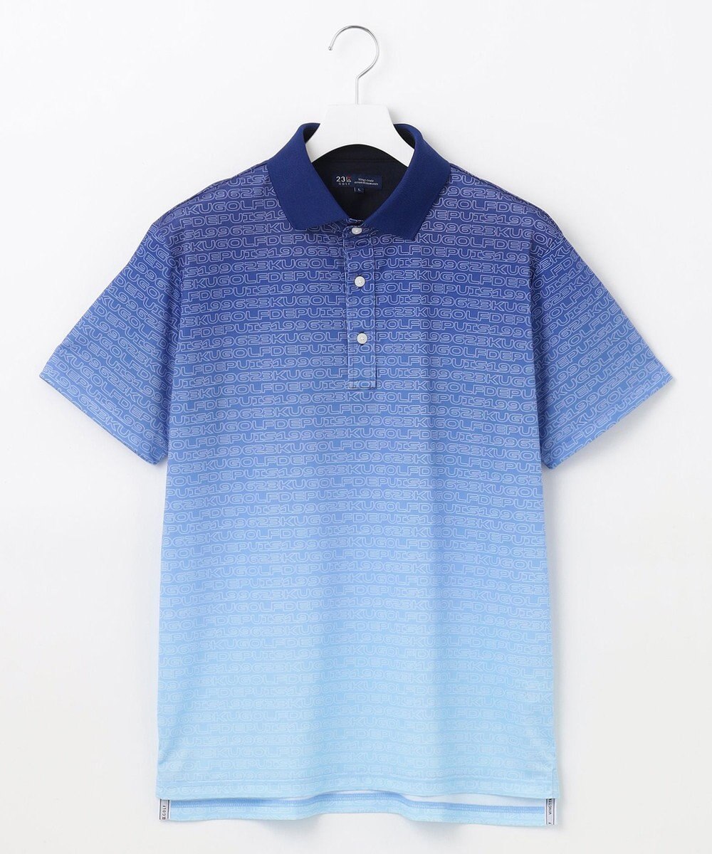 23区GOLF 【MEN】【UVケア/吸水速乾】グラデーションロゴ 半袖ポロシャツ 
