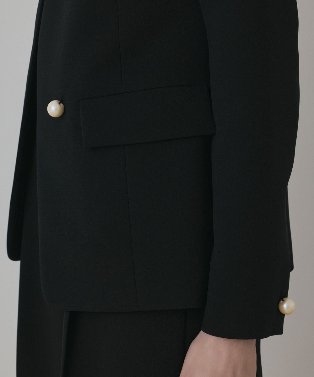 GRACE CONTINENTAL パールボタンノーカラージャケット 