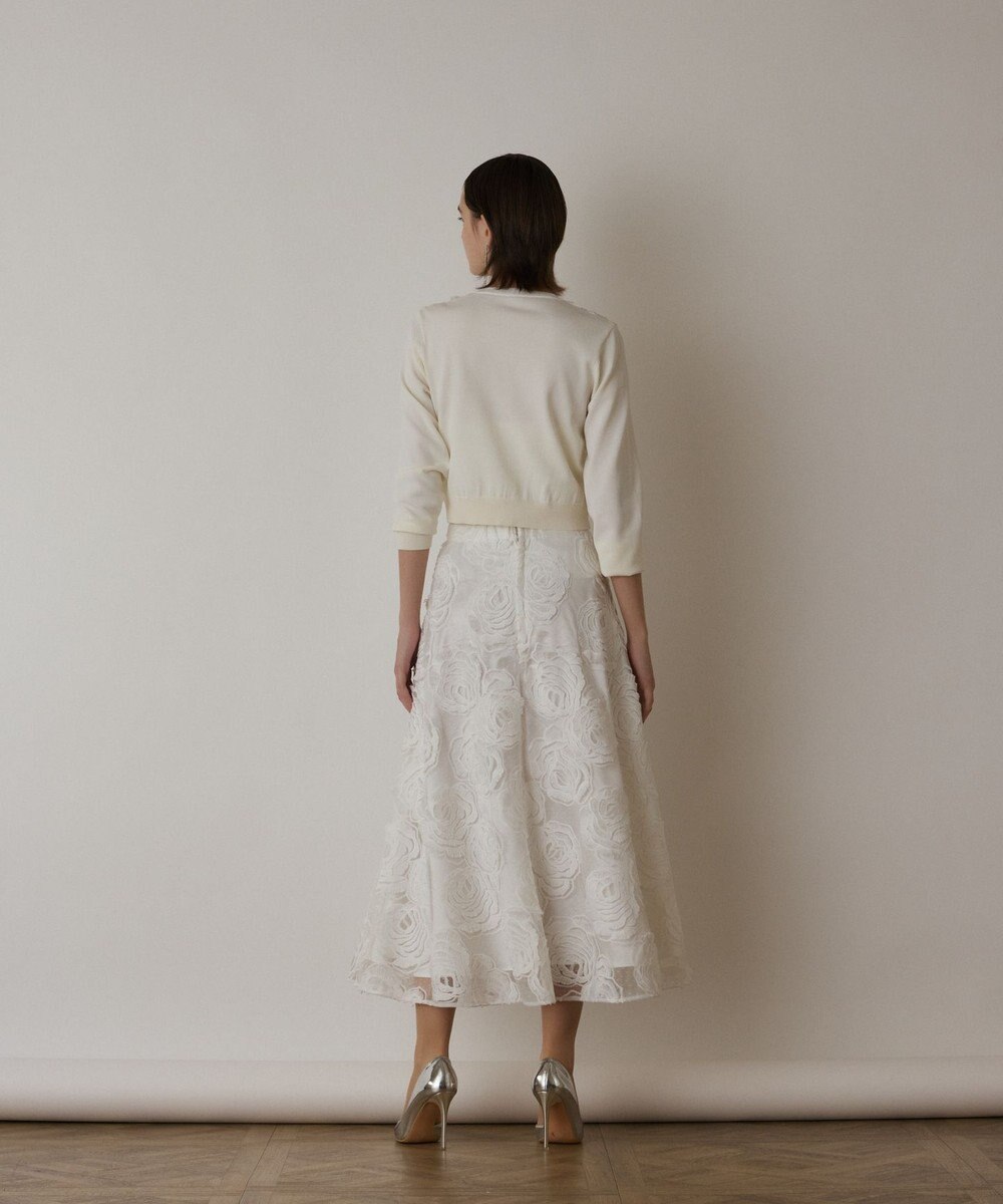 GRACE CONTINENTAL ローズ刺繍ニットカーディガン 