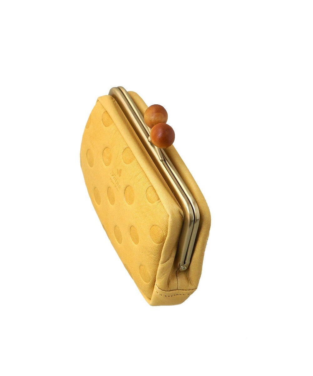 FOLNA RD ドット型押し ウッドボールがま口財布 マルチポーチ 