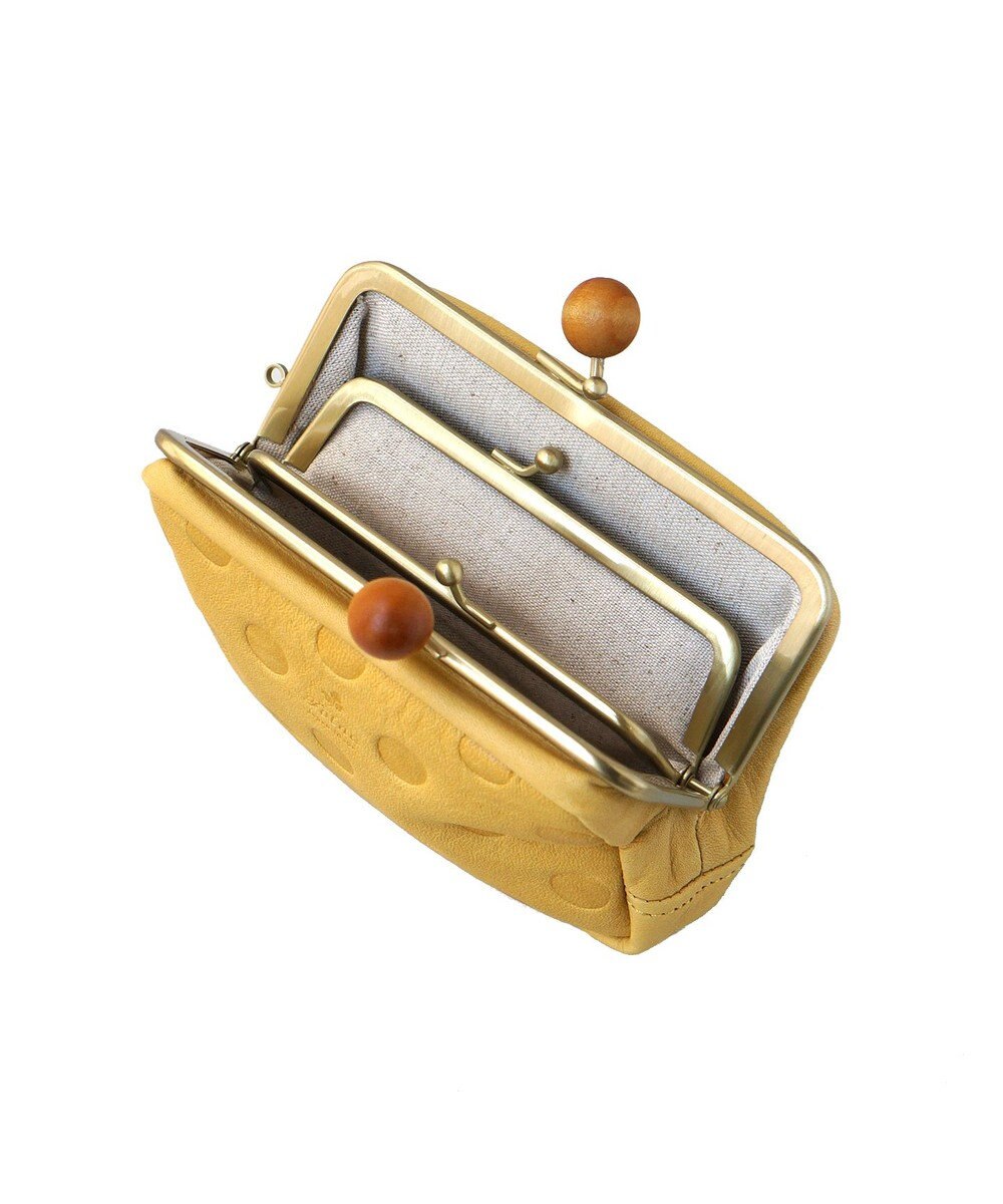 FOLNA RD ドット型押し ウッドボールがま口財布 マルチポーチ 