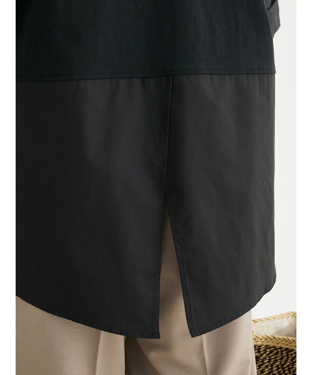 Green Parks ５分袖ドッキングバックスリットチュニック 