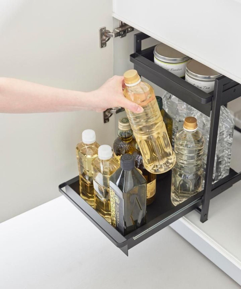 tower シンク下スライドラック タワー 2段 ブラック 