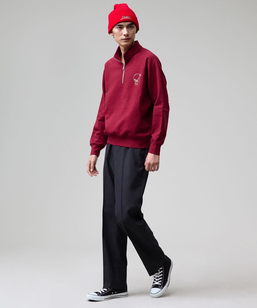 J.PRESS MEN 【J.PRESS ORIGINALS】【UNISEX】Polyester Sharkskin Piped Stem Nontuck Slacks 