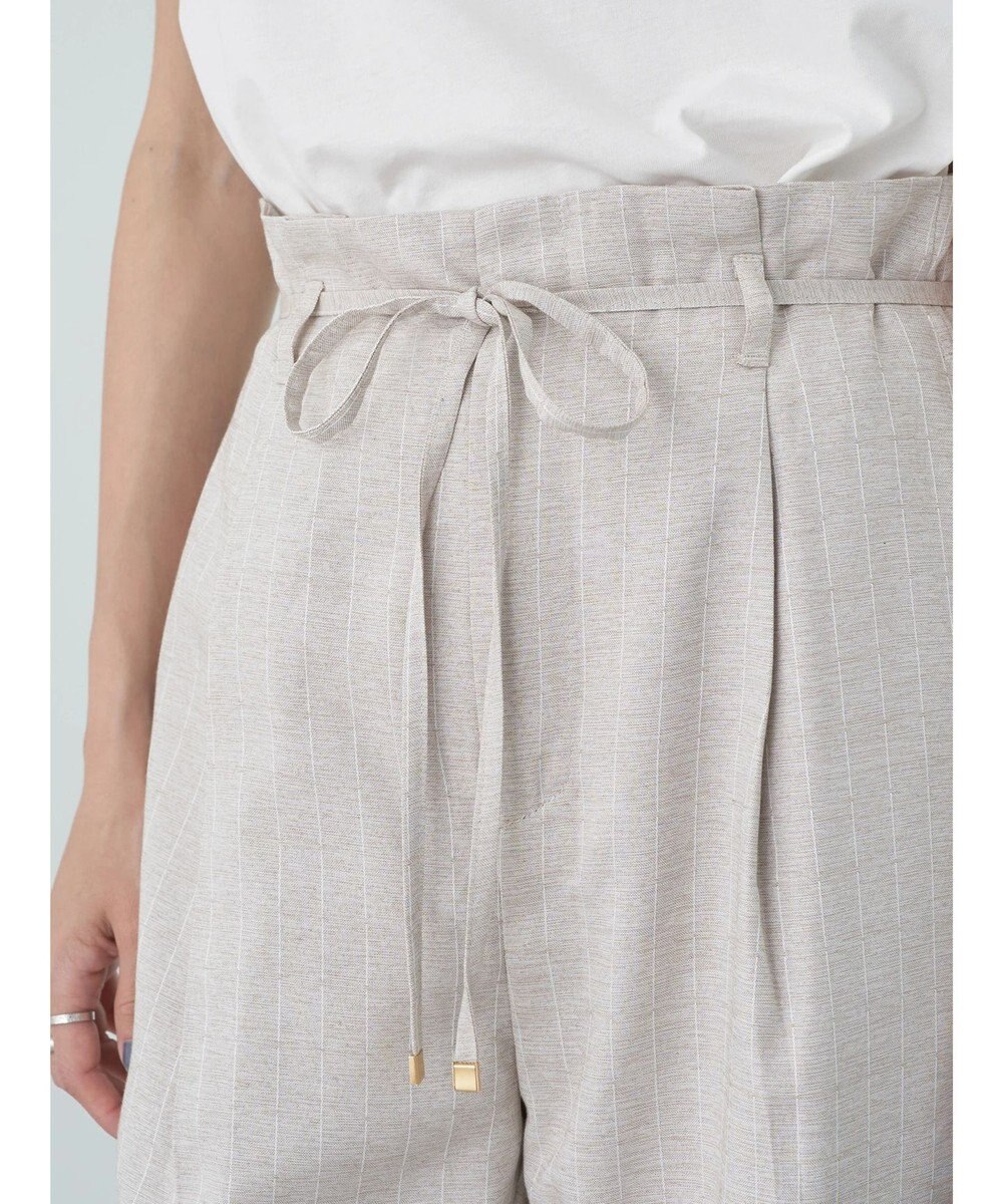 earth music&ecology リネンライクテーパードパンツ（ストライプ） 