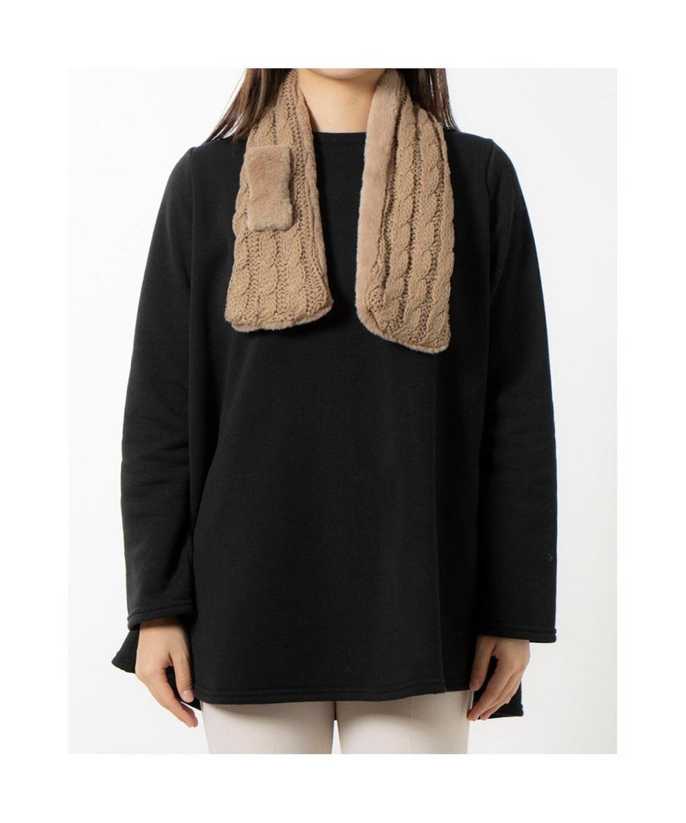 UNBILLION カシュネ cache nez / ニット×フェイクファーマフラー 