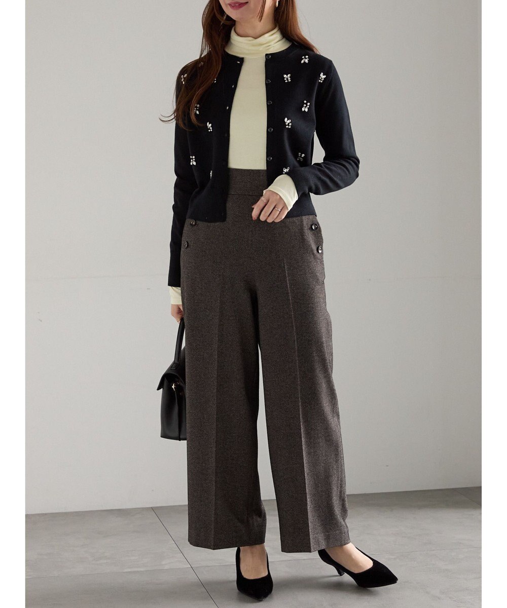 Te chichi ビジューニットコンパクトカーディガン 