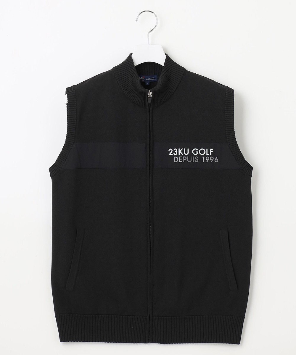 23区GOLF 【MEN】【ウォッシャブル】ジップアップ ニットベスト 