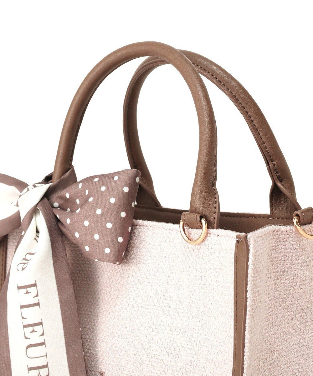 Maison de FLEUR スカーフ付きツイードスクエア２Ｗａｙトート 