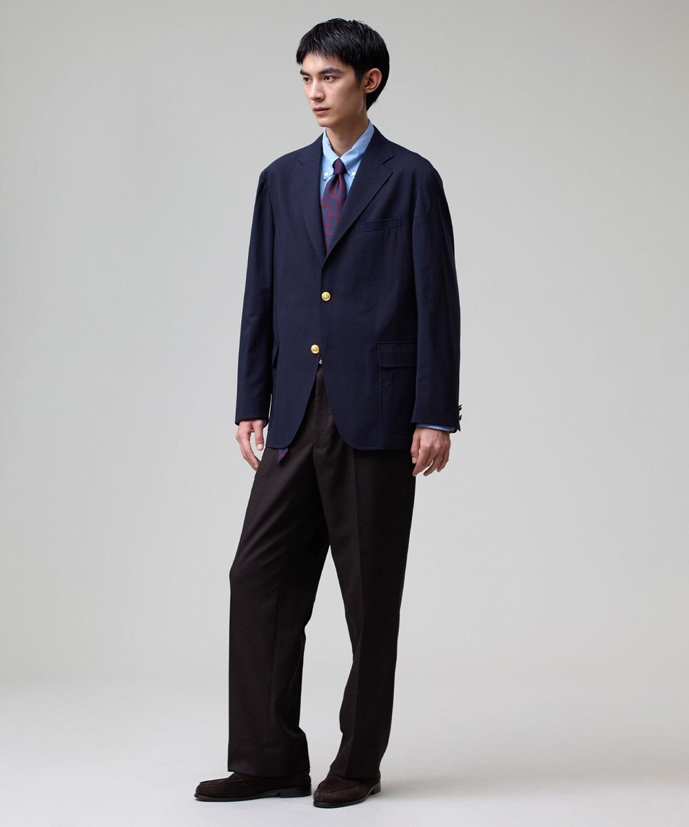J.PRESS MEN 【J.PRESS ORIGINALS】【UNISEX】Polyester Sharkskin Piped Stem Nontuck Slacks 