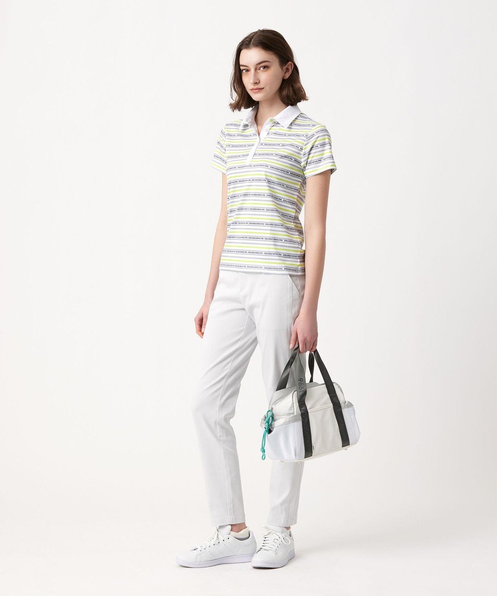 23区GOLF 【WOMEN】【吸水速乾・UVケア】ボーダーロゴ 半袖シャツ 