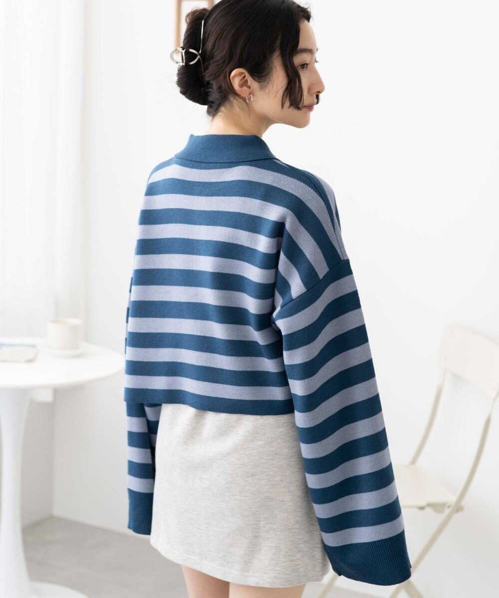 WEGO ボーダーニットポロ 