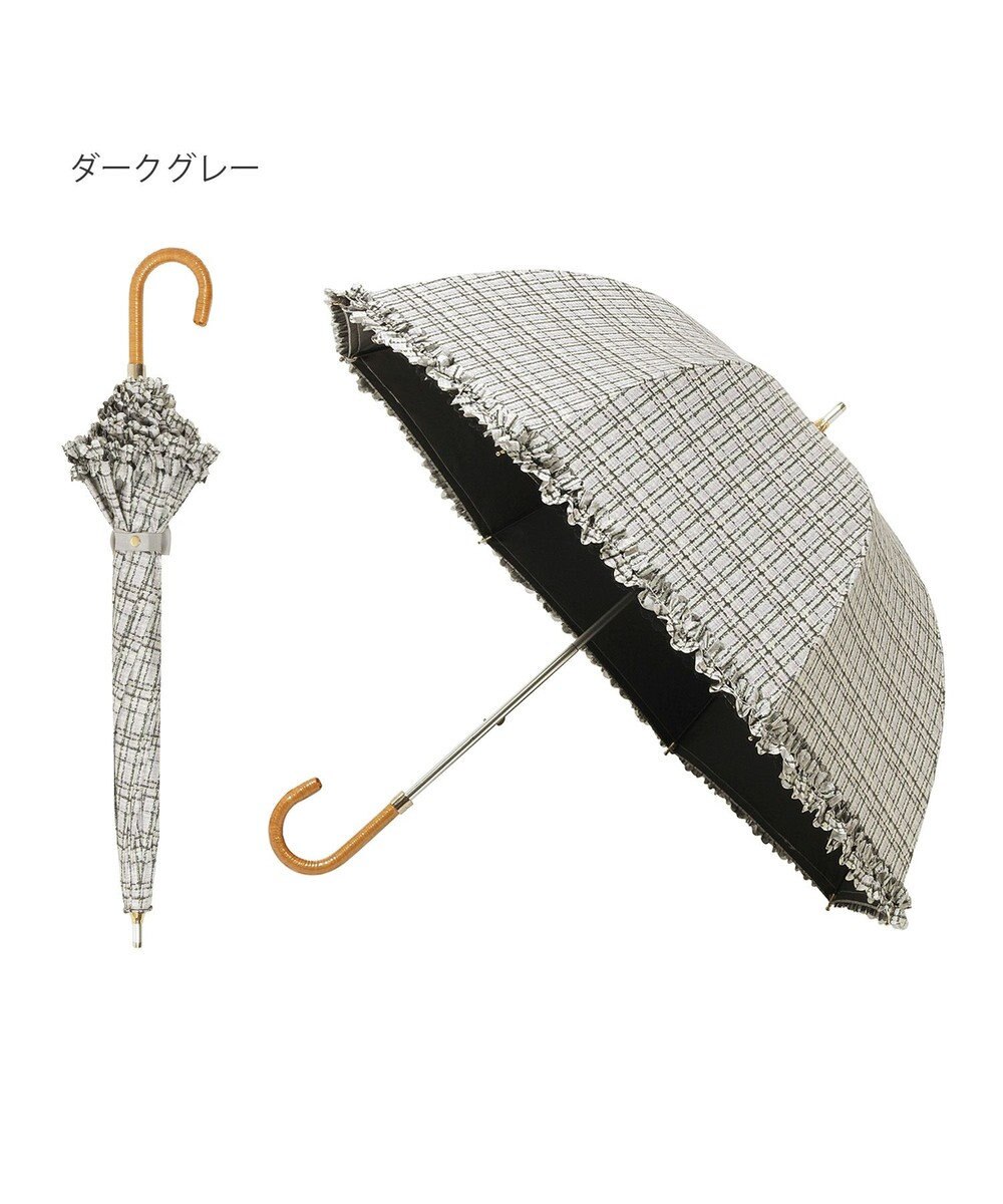 MOONBAT 【晴雨兼用日傘】LANVIN en Bleu (ランバン オン ブルー) 長傘 ドビーフリル 遮光 遮熱 UV 