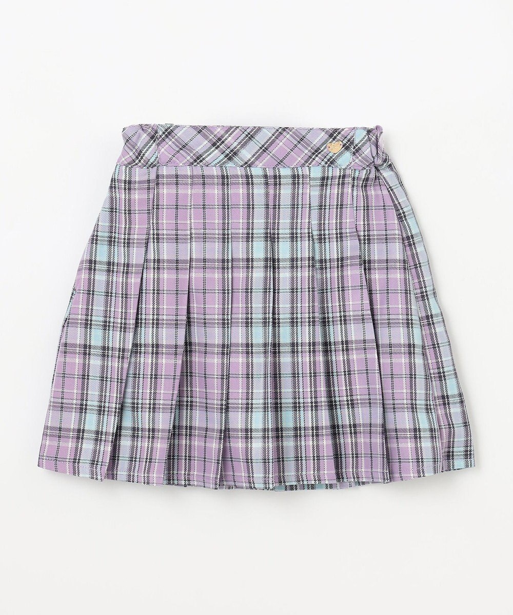 ANY KIDS ラメチェックプリーツスカパン 