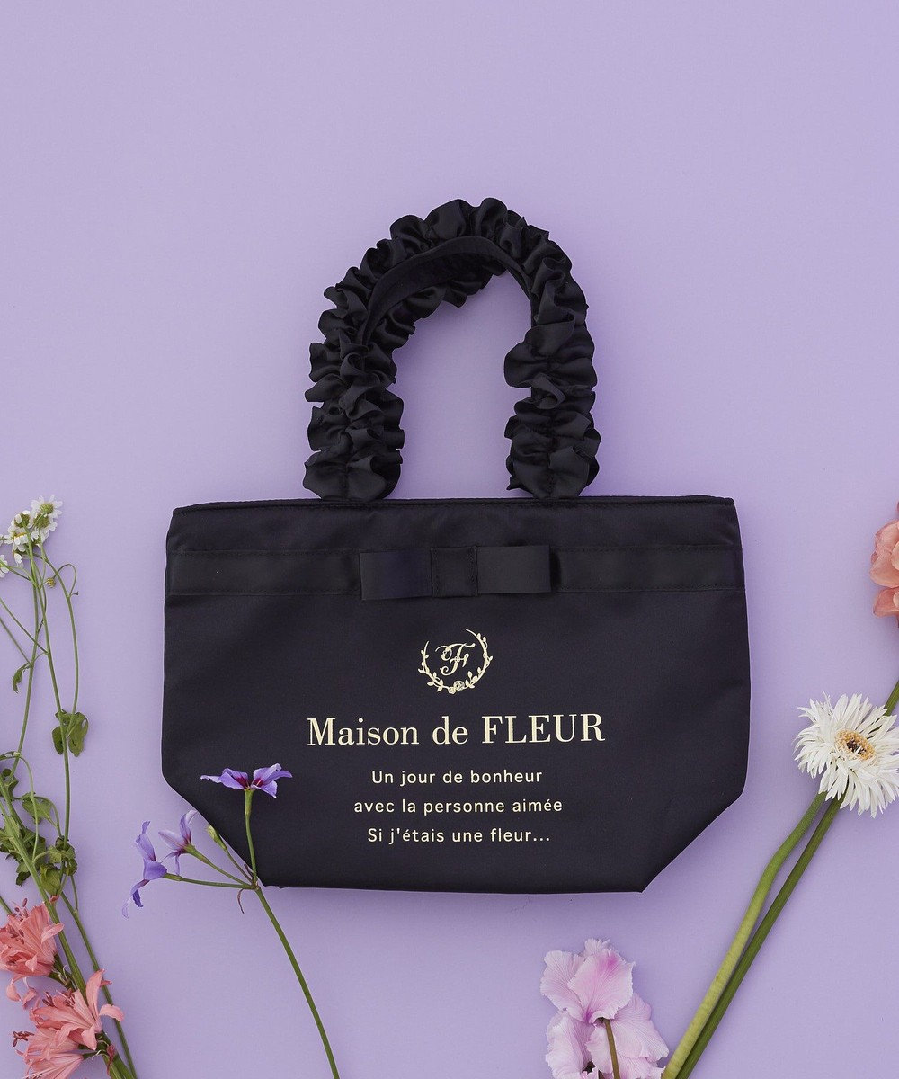 Maison de FLEUR ブランドロゴフリルハンドルトートSバッグ 
