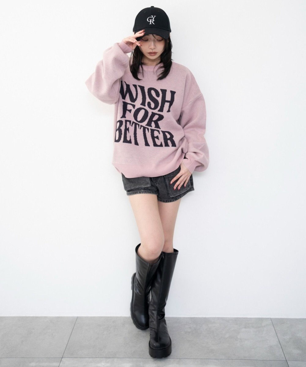 WEGO グラフィックニットプルオーバー 