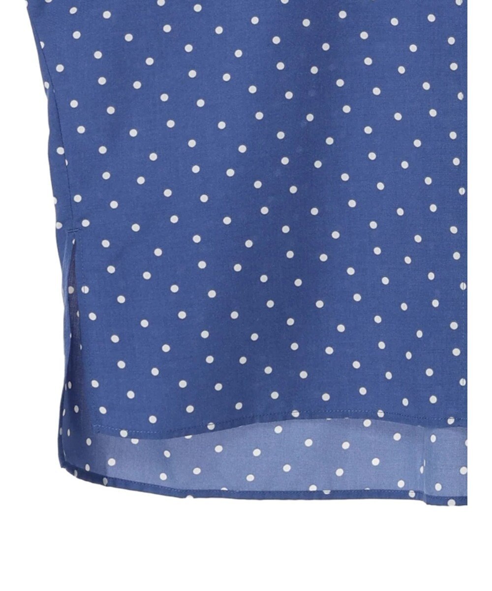 Green Parks ドット柄タックスリーブブラウス 