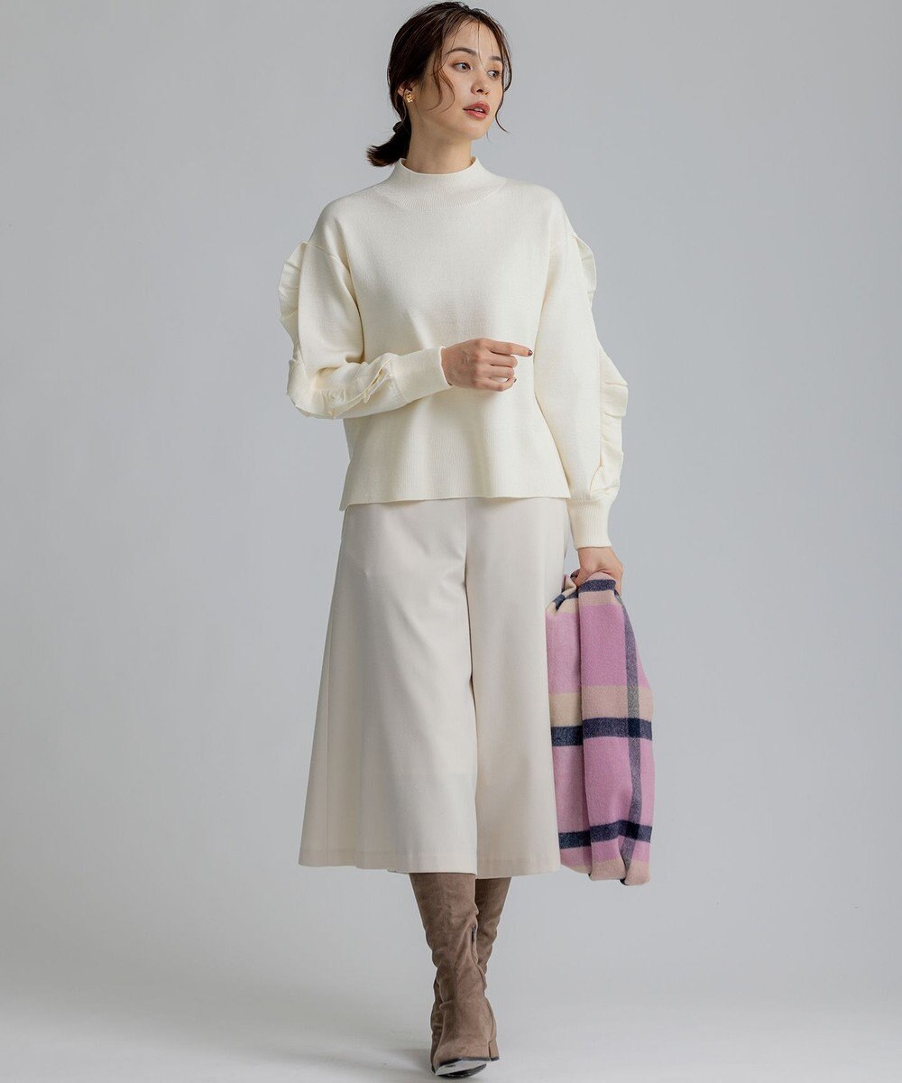 組曲 T/Rツイルストレッチ フレアパンツ 