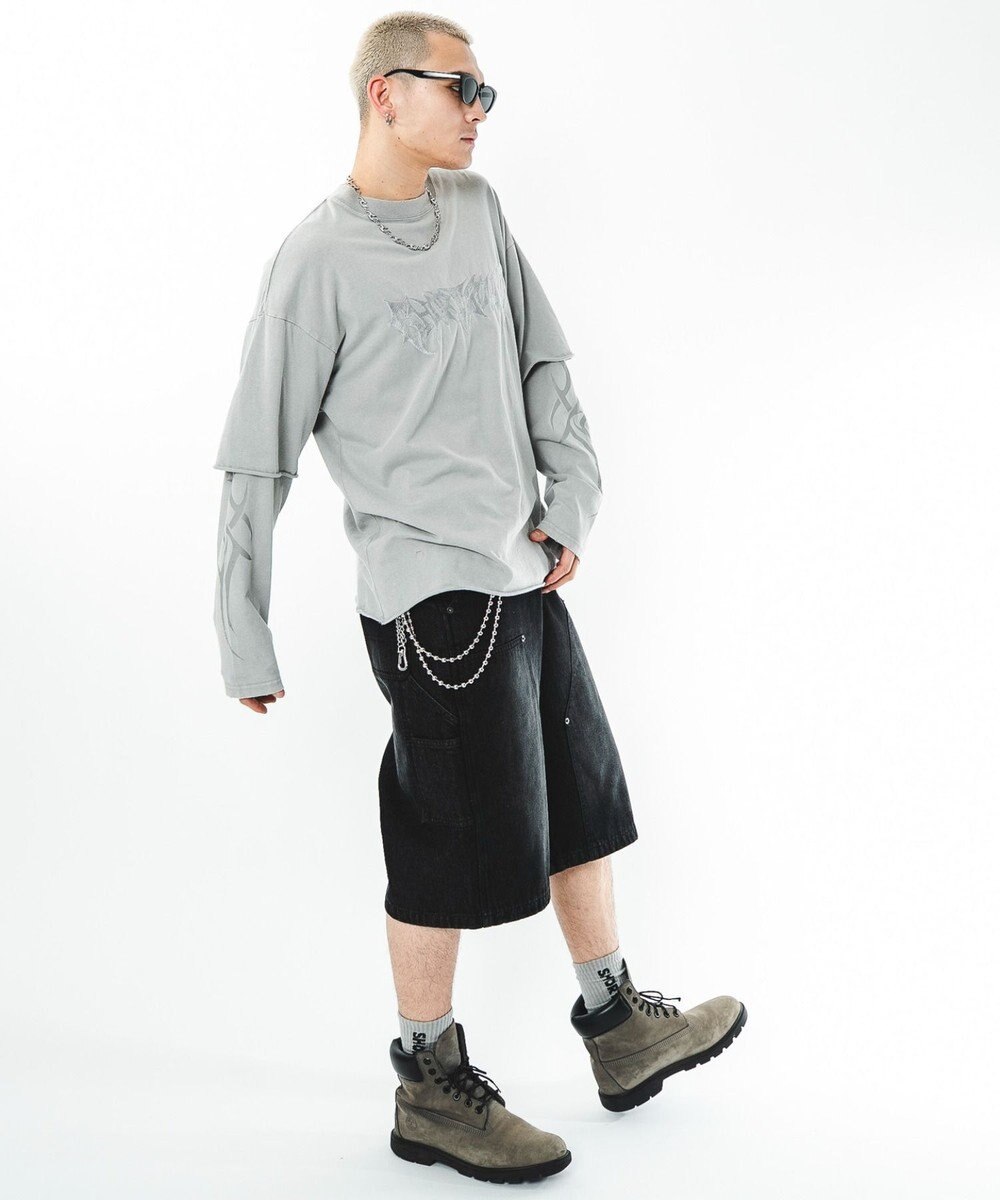 WEGO 【ユニセックス着用ITEM】ブリーチレイヤードグラフィックT（LS） 