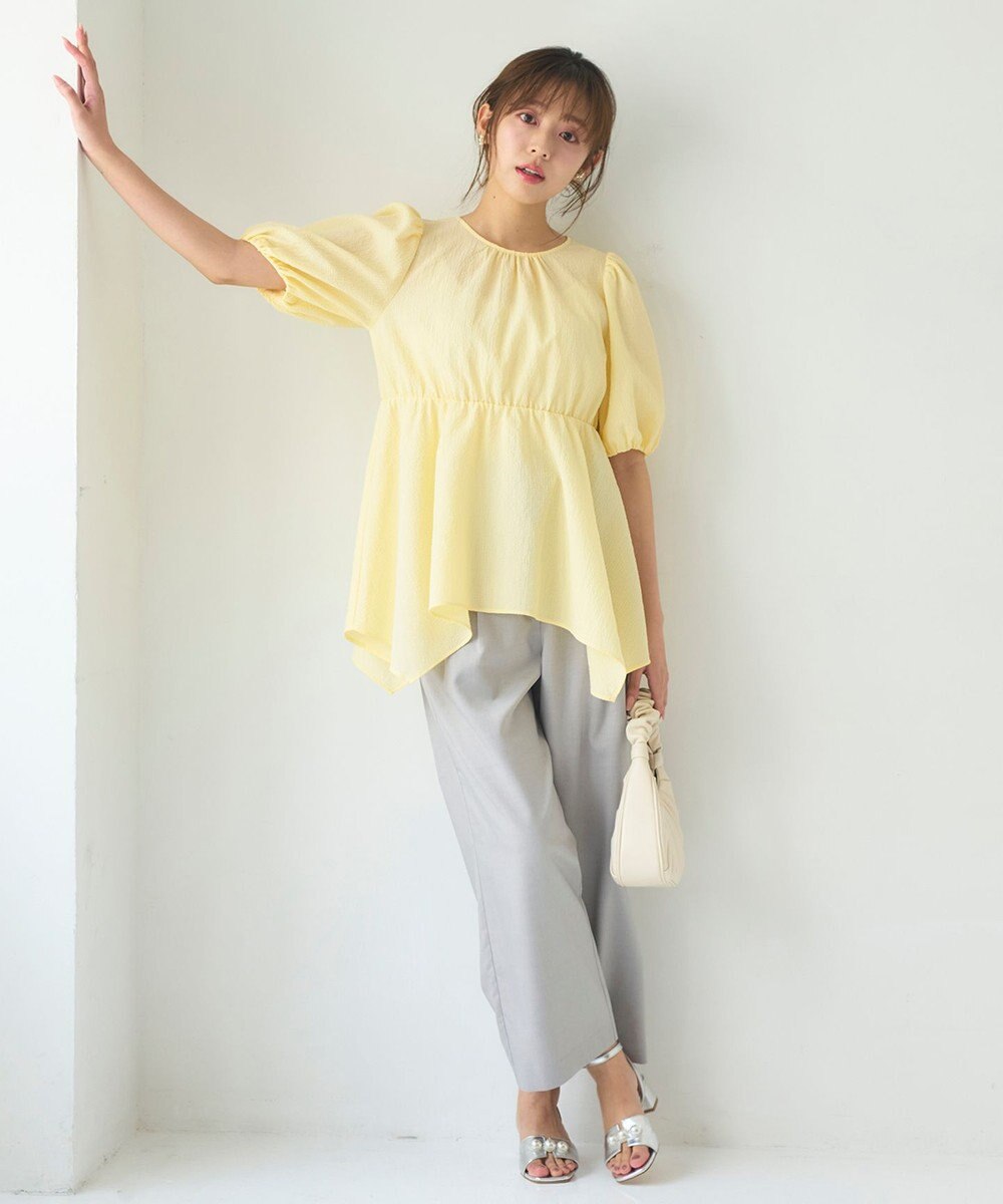 Feroux 【洗える】セミワイド パンツ 