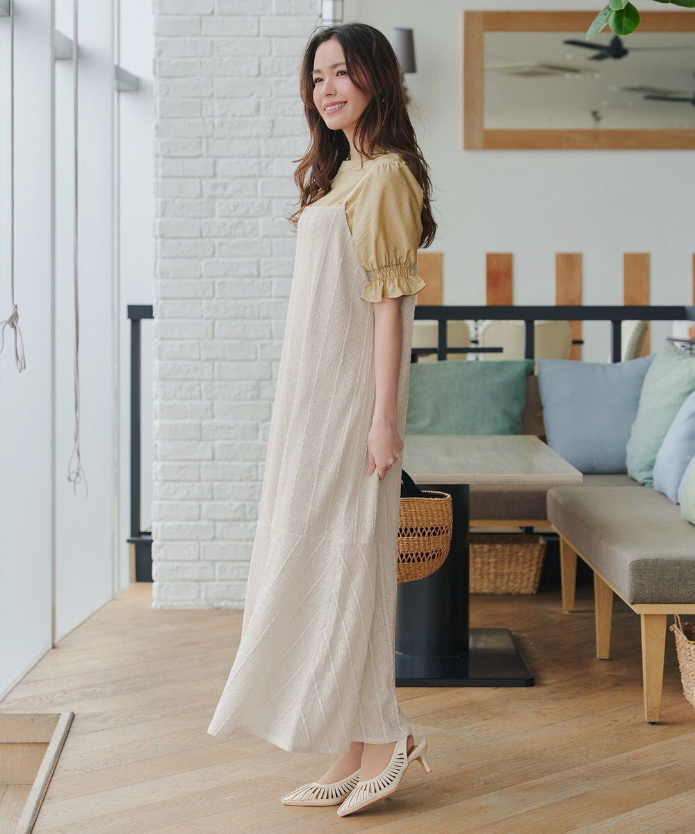 Tiaclasse 【洗える】ストレッチレースキャミワンピース 