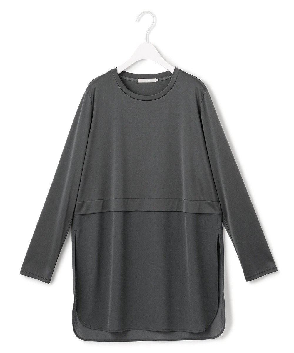 ICB L 【洗える】シアージャージーコンビ カットソー 