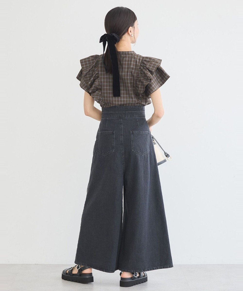 earth music&ecology フリルチェックブラウス 